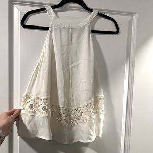 Lace Accent Flowy Tank Top